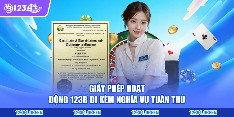 Giấy phép hoạt động 123B đi kèm nghĩa vụ tuân thủ